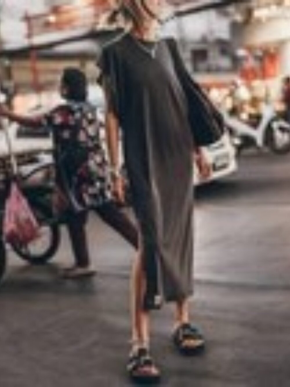🖤 MIKUTA $170 The Dark Faded Long Batwing Dress Small